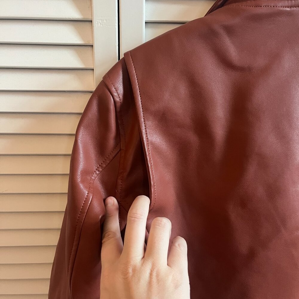 BlankNYC Rust Colored Leather Moto Jacket - Picture 3 of 5